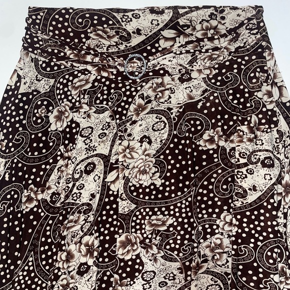Vintage pleated and flowy Cal Fashion polka dotted midi skirt - Picture 2 of 4